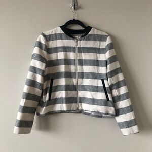 EMMA & Olivia Stripe Bomber Jacket - Medium